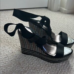 Stylish Black Wedge Sandals